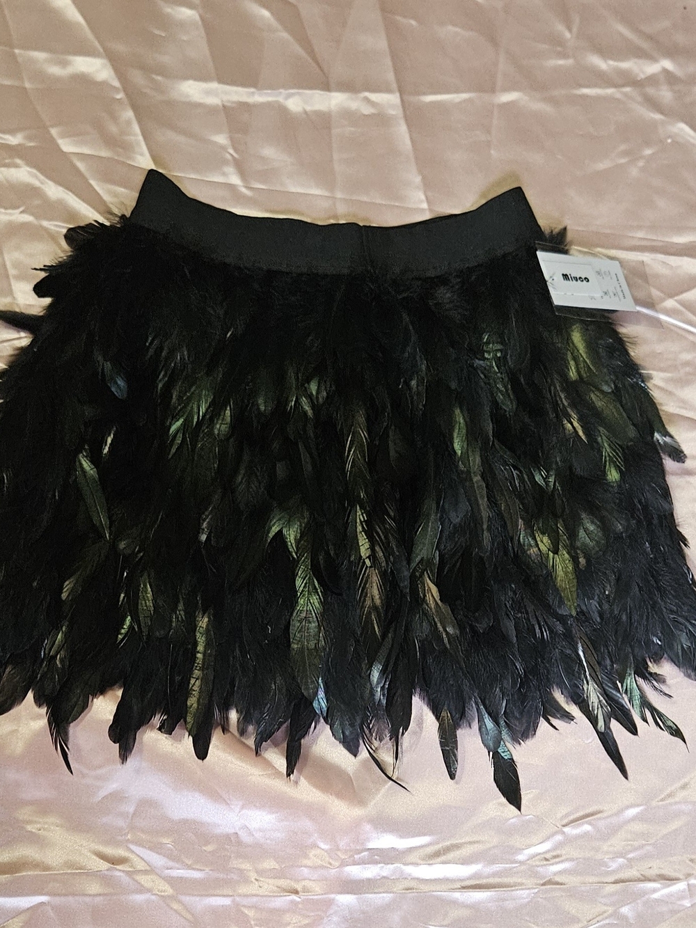 Black Feathered Mini Skirt - Women's Statement Party Skirt
